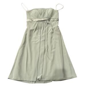 Jasmine Bridal B2 Strapless Chiffon Dress Basil Green Size 12